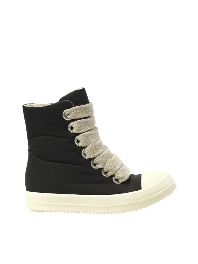 RICK OWENS DRKSHDW Jumbo Lace Puffer Sneaks in Black/milk Black