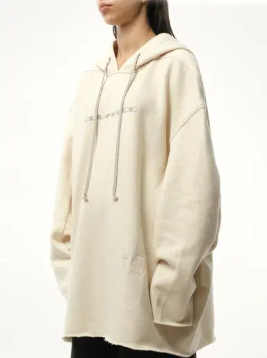 RICK OWENS DRKSHDW Hollywood Peter Hoodie in Natural/pearl Natural | Thumbnail 5 RICK OWENS DRKSHDW Hollywood Peter Hoodie in Natural/pearl Natural | Thumbnail 5
