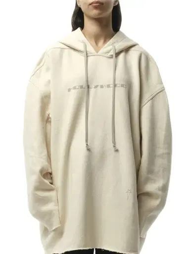 RICK OWENS DRKSHDW Hollywood Peter Hoodie in Natural/pearl Natural | Thumbnail 1 RICK OWENS DRKSHDW Hollywood Peter Hoodie in Natural/pearl Natural | Thumbnail 1