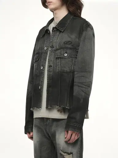 We11Done Dark-spray Detail Denim Jacket | Thumbnail 2