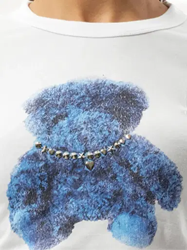 We11Done Studded Bear Cropped T-shirt | Thumbnail 2