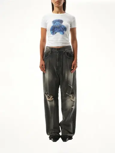 We11Done Studded Bear Cropped T-shirt | Thumbnail 4
