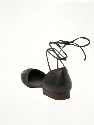 Lemaire Micro Ballerina Flat in Dark Chocolate Brown | Thumbnail 2