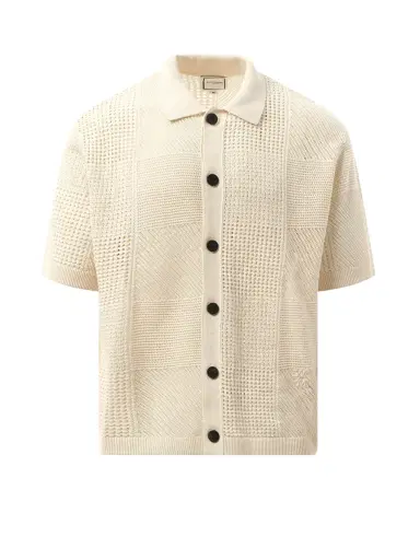 WOOYOUNGMI Crochet Shirt in Ivory White | Thumbnail 3 WOOYOUNGMI Crochet Shirt in Ivory White | Thumbnail 3