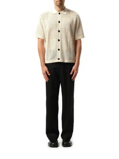 WOOYOUNGMI Crochet Shirt in Ivory White | Thumbnail 4 WOOYOUNGMI Crochet Shirt in Ivory White | Thumbnail 4