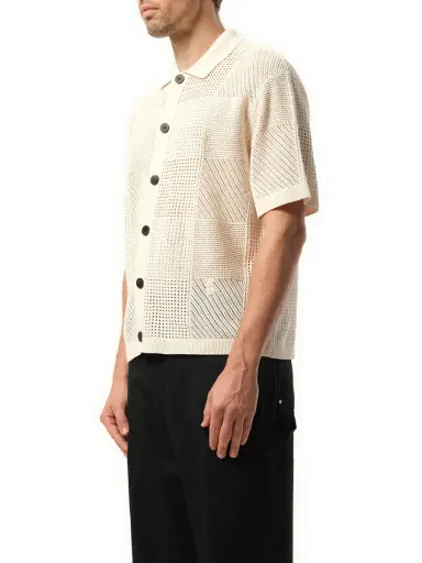 WOOYOUNGMI Crochet Shirt in Ivory White | Thumbnail 5 WOOYOUNGMI Crochet Shirt in Ivory White | Thumbnail 5