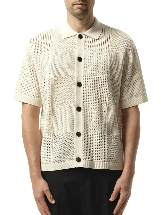 WOOYOUNGMI Crochet Shirt in Ivory White