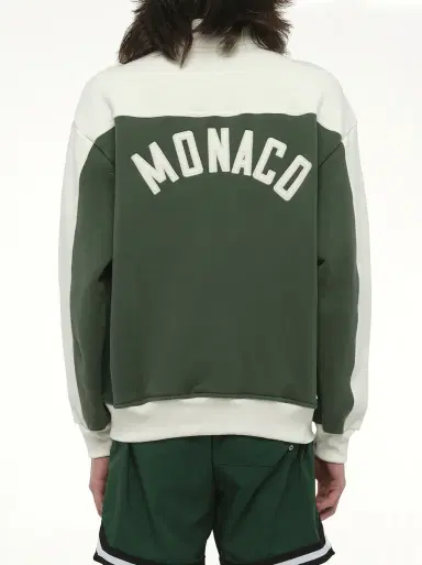 Rhude Rhude Monaco Half-zip Sweatshirt in Hunter Green/cream Green | Thumbnail 2 Rhude Rhude Monaco Half-zip Sweatshirt in Hunter Green/cream Green | Thumbnail 2
