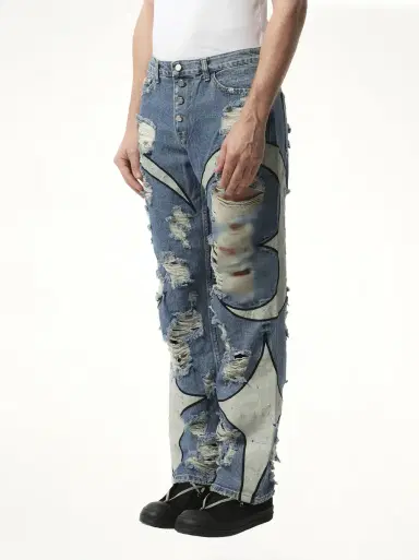 THUG CLUB TC Leather Washing Denim Pants War Ver | Thumbnail 2 THUG CLUB TC Leather Washing Denim Pants War Ver | Thumbnail 2