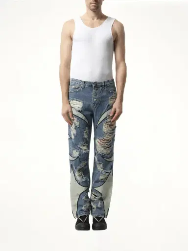 THUG CLUB TC Leather Washing Denim Pants War Ver | Thumbnail 4 THUG CLUB TC Leather Washing Denim Pants War Ver | Thumbnail 4