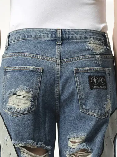 THUG CLUB TC Leather Washing Denim Pants War Ver | Thumbnail 5 THUG CLUB TC Leather Washing Denim Pants War Ver | Thumbnail 5