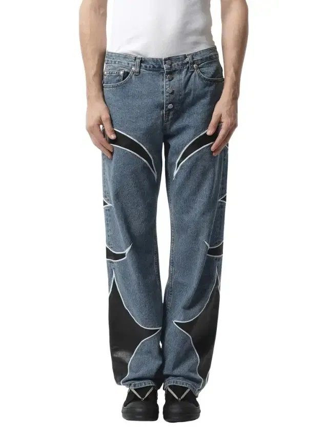 THUG CLUB TC Leather Washing Denim Pants