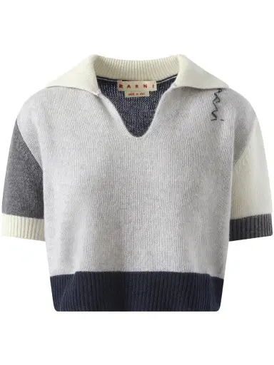 Marni V Neck Boxy Sweater in | Thumbnail 3 Marni V Neck Boxy Sweater in | Thumbnail 3