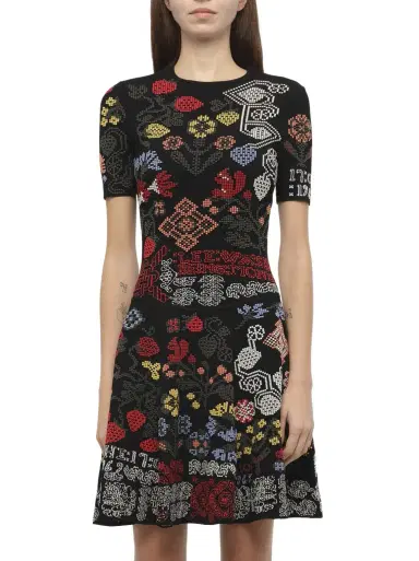 Alexander McQueen Knit Dress in Multi Multicolour | Thumbnail 1 Alexander McQueen Knit Dress in Multi Multicolour | Thumbnail 1