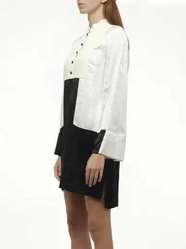 Alexander McQueen Amq - Dress in Bone/blk White | Thumbnail 3 Alexander McQueen Amq - Dress in Bone/blk White | Thumbnail 3