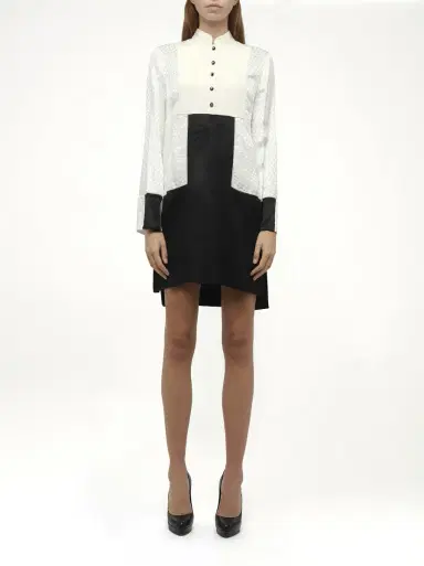 Alexander McQueen Amq - Dress in Bone/blk White | Thumbnail 4 Alexander McQueen Amq - Dress in Bone/blk White | Thumbnail 4
