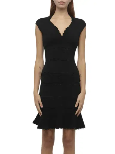 Alexander McQueen Amq - Cap Slv Peplum Dress | Thumbnail 1 Alexander McQueen Amq - Cap Slv Peplum Dress | Thumbnail 1