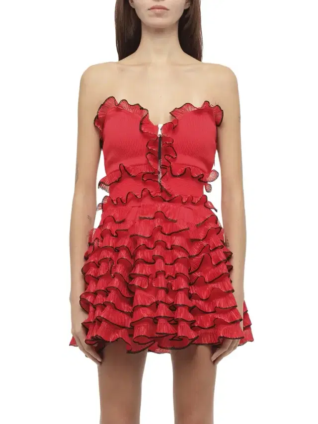 Off Shld Str Mini Dress in Red/blk Off Shld Str Mini Dress in Red/blk