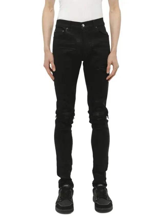 AMIRI Waxed Mx1 Jeans in Black Wax