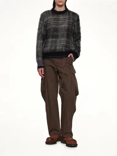 Sacai Plaid Mohair Knit Pullover | Thumbnail 4 Sacai Plaid Mohair Knit Pullover | Thumbnail 4