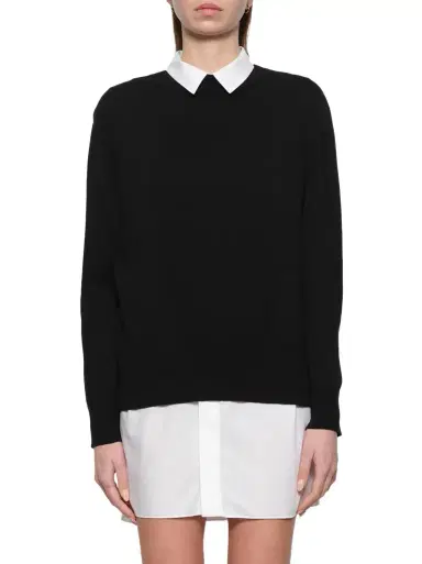 Sacai Poplin x Cotton Knit Dress | Thumbnail 1 Sacai Poplin x Cotton Knit Dress | Thumbnail 1