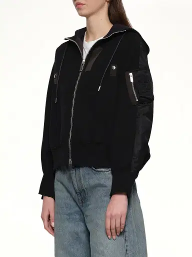 Sacai Sponge x Nylon Twill Hoodie | Thumbnail 2