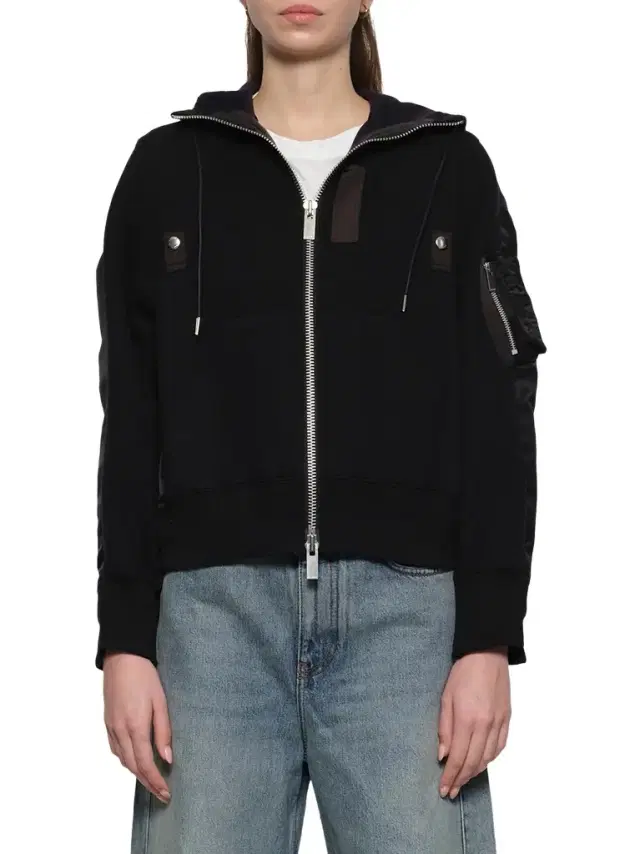 Sacai Sponge x Nylon Twill Hoodie