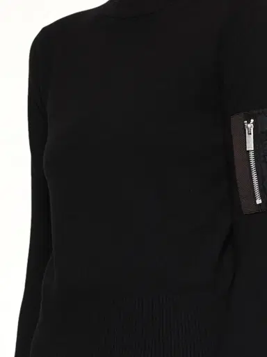Sacai Nylon Twill x Cotton Knit Pullover | Thumbnail 2 Sacai Nylon Twill x Cotton Knit Pullover | Thumbnail 2