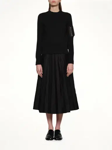 Sacai Nylon Twill x Cotton Knit Pullover | Thumbnail 7 Sacai Nylon Twill x Cotton Knit Pullover | Thumbnail 7