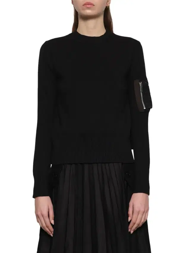 Sacai Nylon Twill x Cotton Knit Pullover
