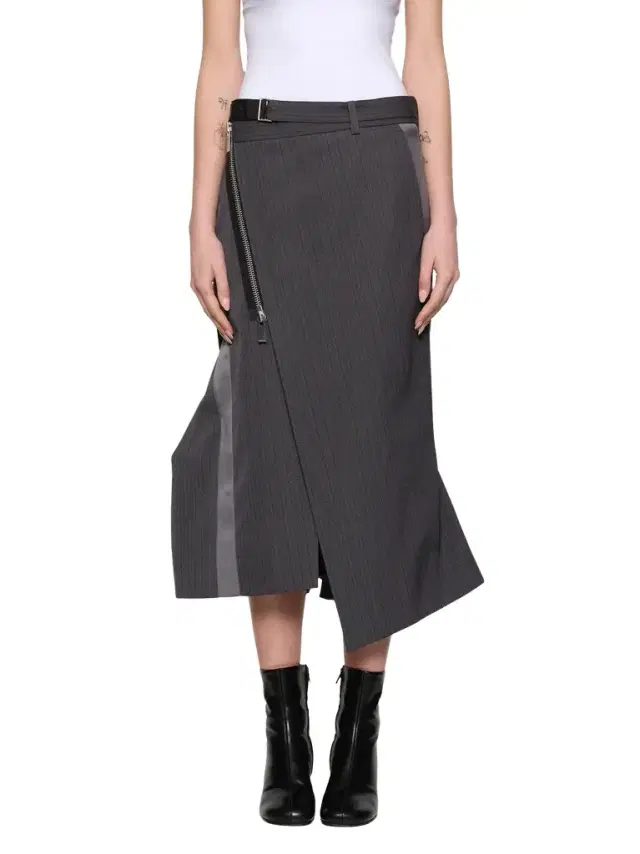 Sacai Stripe Doeskin Skirt