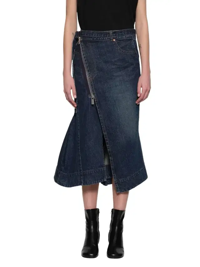 Sacai Side Zip Denim Skirt