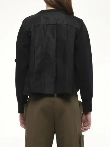 Sacai Sponge Sweat x Nylon Twill Pullover in Black/black | Thumbnail 6 Sacai Sponge Sweat x Nylon Twill Pullover in Black/black | Thumbnail 6