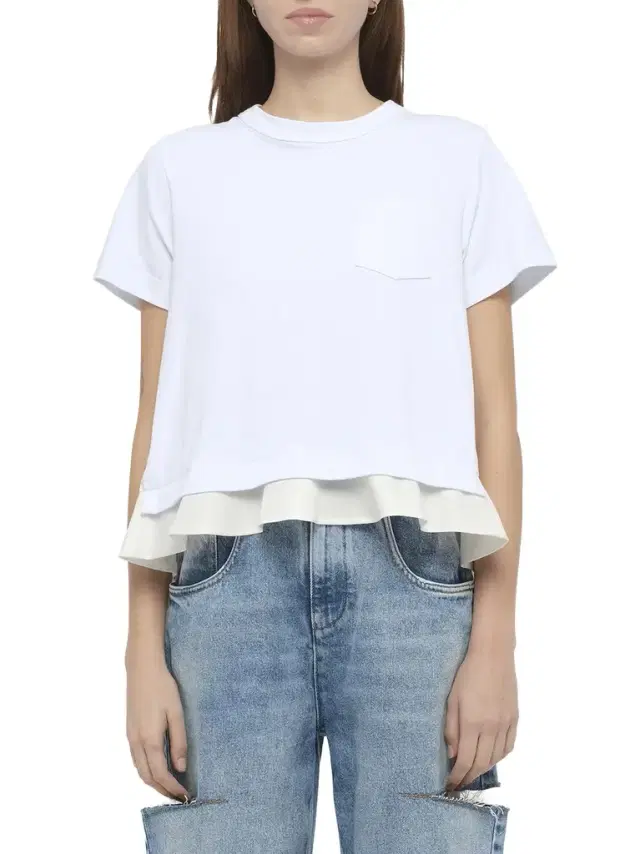 Sacai Nylon Twill x Cotton Jersey T-shirt