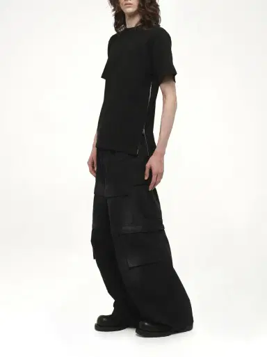 Sacai Side Zip Cotton T-shirt | Thumbnail 4