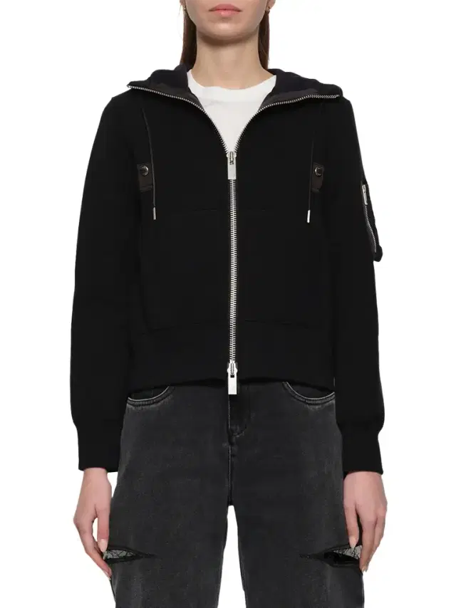 Sacai Sponge Sweat Nylon Twill Hoodie