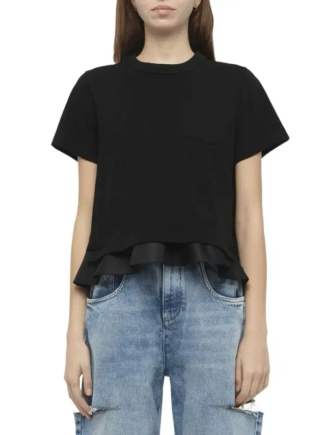 Sacai Nylon Twill x Cotton Jersey T-shirt