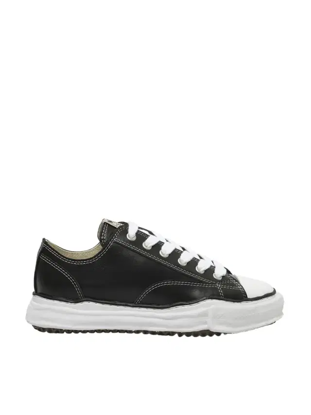 Maison MIHARA YASUHIRO Peterson OG Leather Low Sneaker in Black/white Black