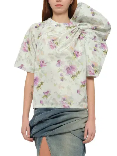 Loewe Draped Top in Light Blue/multicolour Blue/multicolor | Thumbnail 1 Loewe Draped Top in Light Blue/multicolour Blue/multicolor | Thumbnail 1
