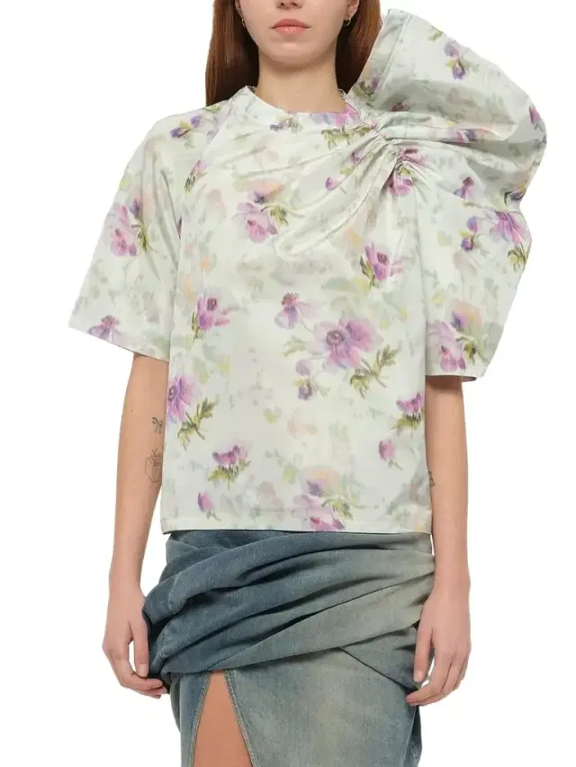 Loewe Draped Top in Light Blue/multicolour Blue/multicolor