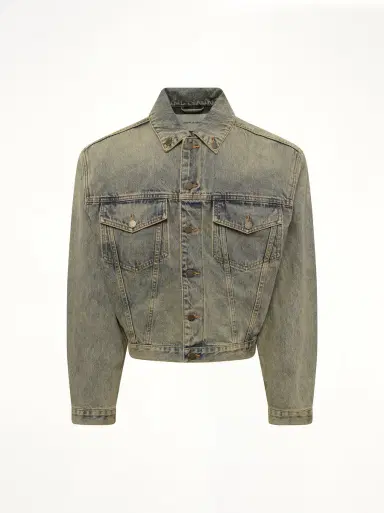 Entire Studios Shrunken Denim Jacket in Sufacewave Surfacewave | Thumbnail 3 Entire Studios Shrunken Denim Jacket in Sufacewave Surfacewave | Thumbnail 3