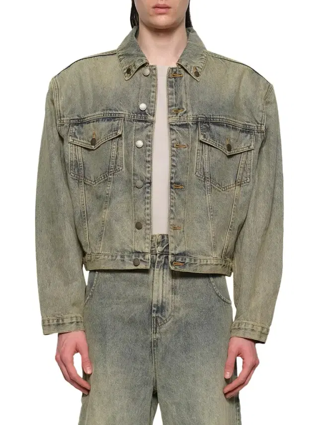 Entire Studios Shrunken Denim Jacket in Sufacewave Surfacewave