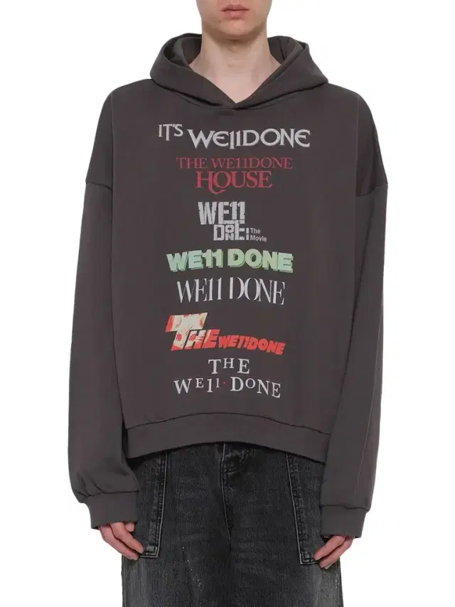 We11Done Multi Logo Print Hoodie