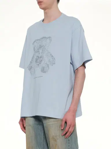 We11Done Coding Teddy T-shirt in Sky Blue | Thumbnail 2