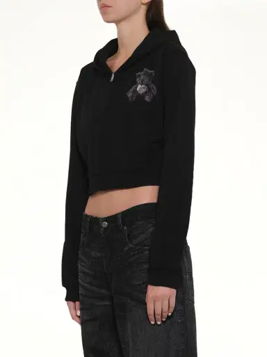 We11Done Teddy Bear Zip-up Slim-fit Hoodie | Thumbnail 2