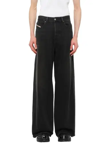 Diesel D-rise Wide Jeans in Black/dark Grey Black | Thumbnail 1 Diesel D-rise Wide Jeans in Black/dark Grey Black | Thumbnail 1