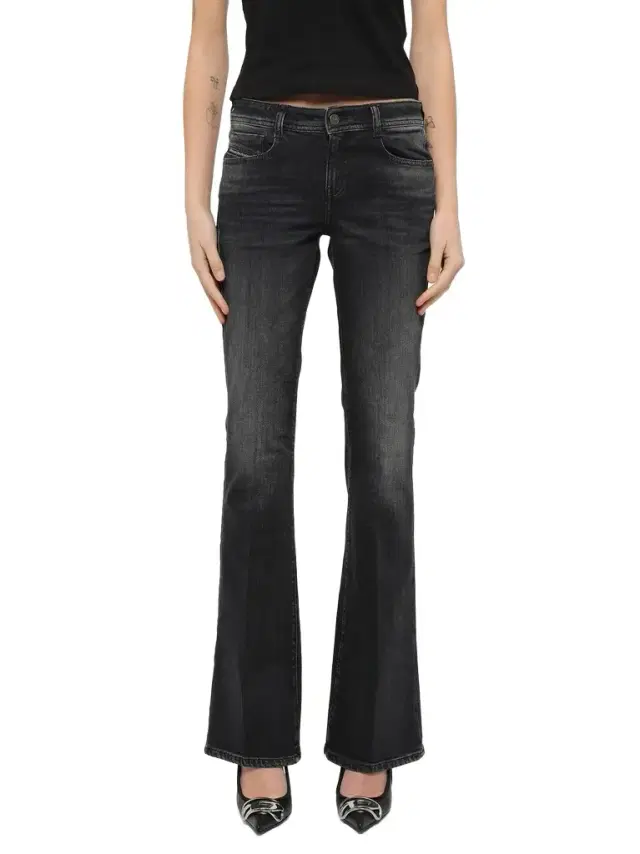 Diesel 1969 D-ebbey Bootcut Jeans in Black/dark Grey Black