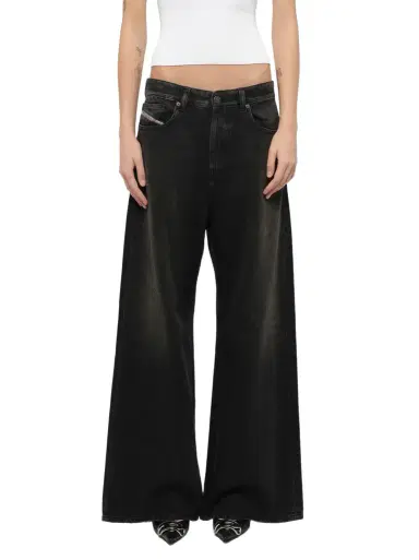 Diesel 1996 D-sire Wide Jeans in Black/dark Grey Black | Thumbnail 1