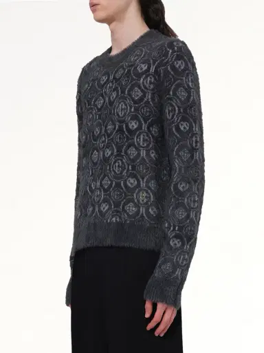Casablanca Fluffy Monogram Knit Sweater | Thumbnail 2