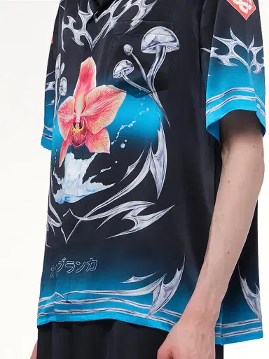 Casablanca Silk Satin Blades Shirt | Thumbnail 6
